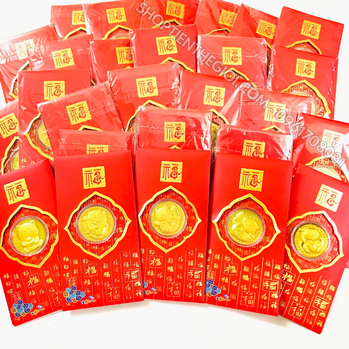 Bao Lì Xì Hình Con Mèo Thần Tài Cute Mạ Vàng - SP005916